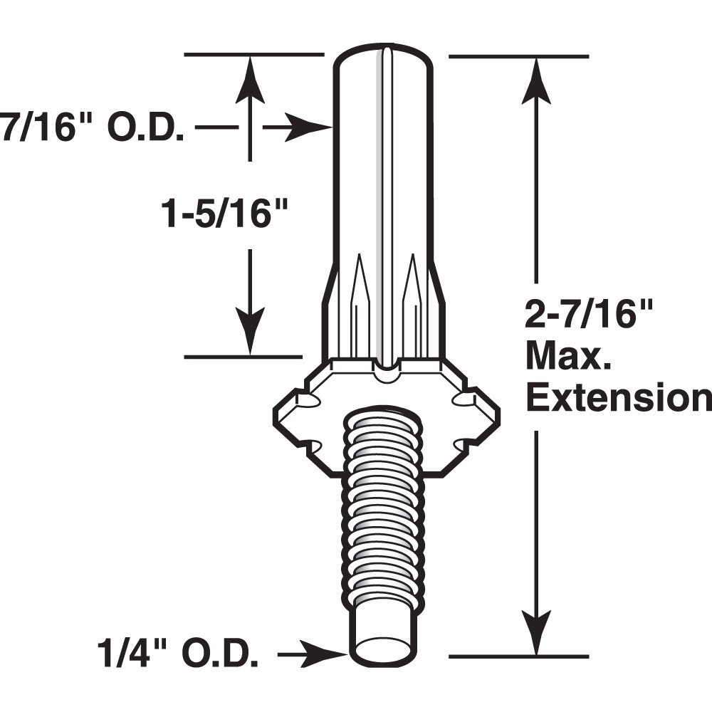  7/16 in. Adjustable Bi-Fold Door Bottom Pivot, for Bi-Fold Doors (2 Pack)