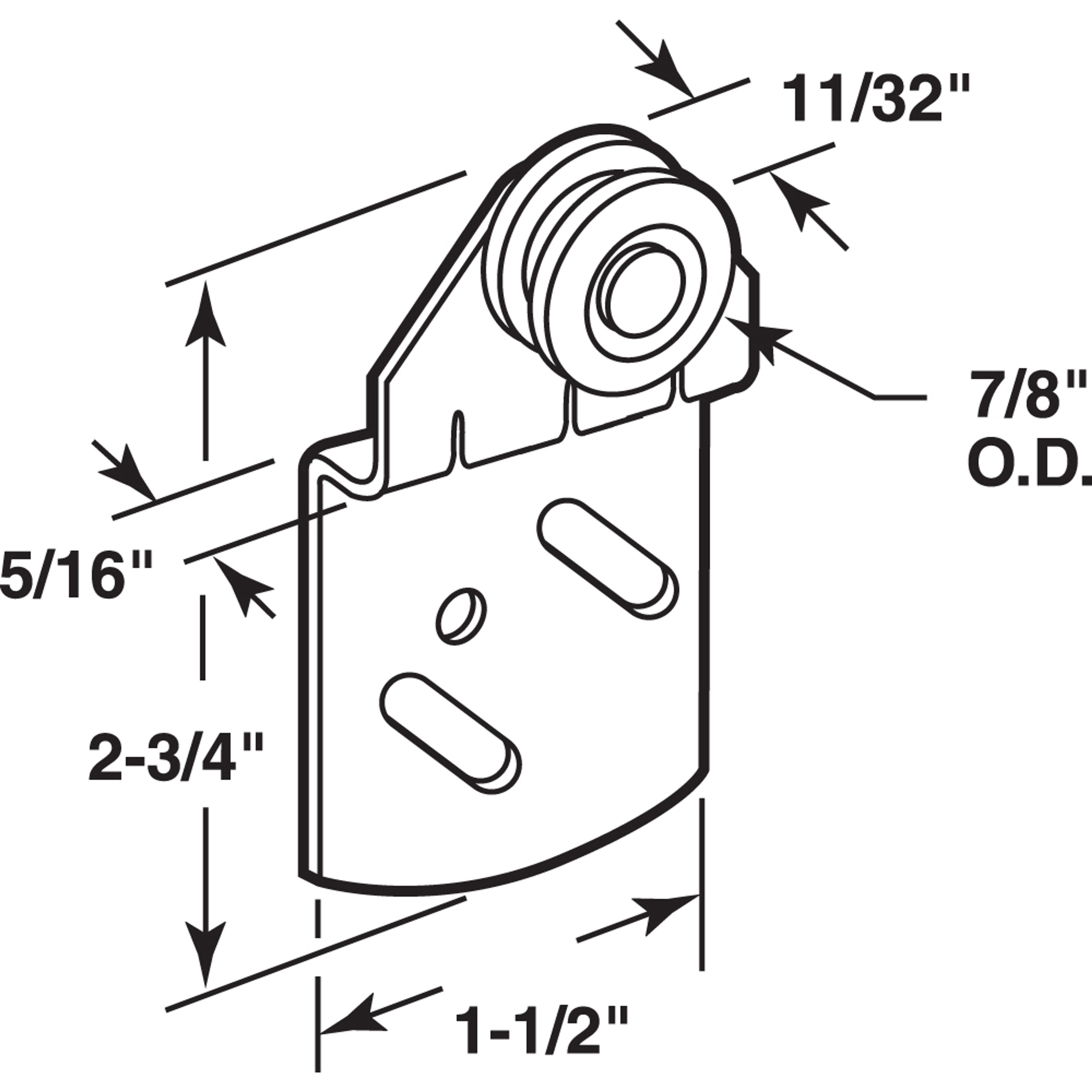  5/16 in. Offset Sliding Wardrobe Front Door Roller Assembly (2 Pack)