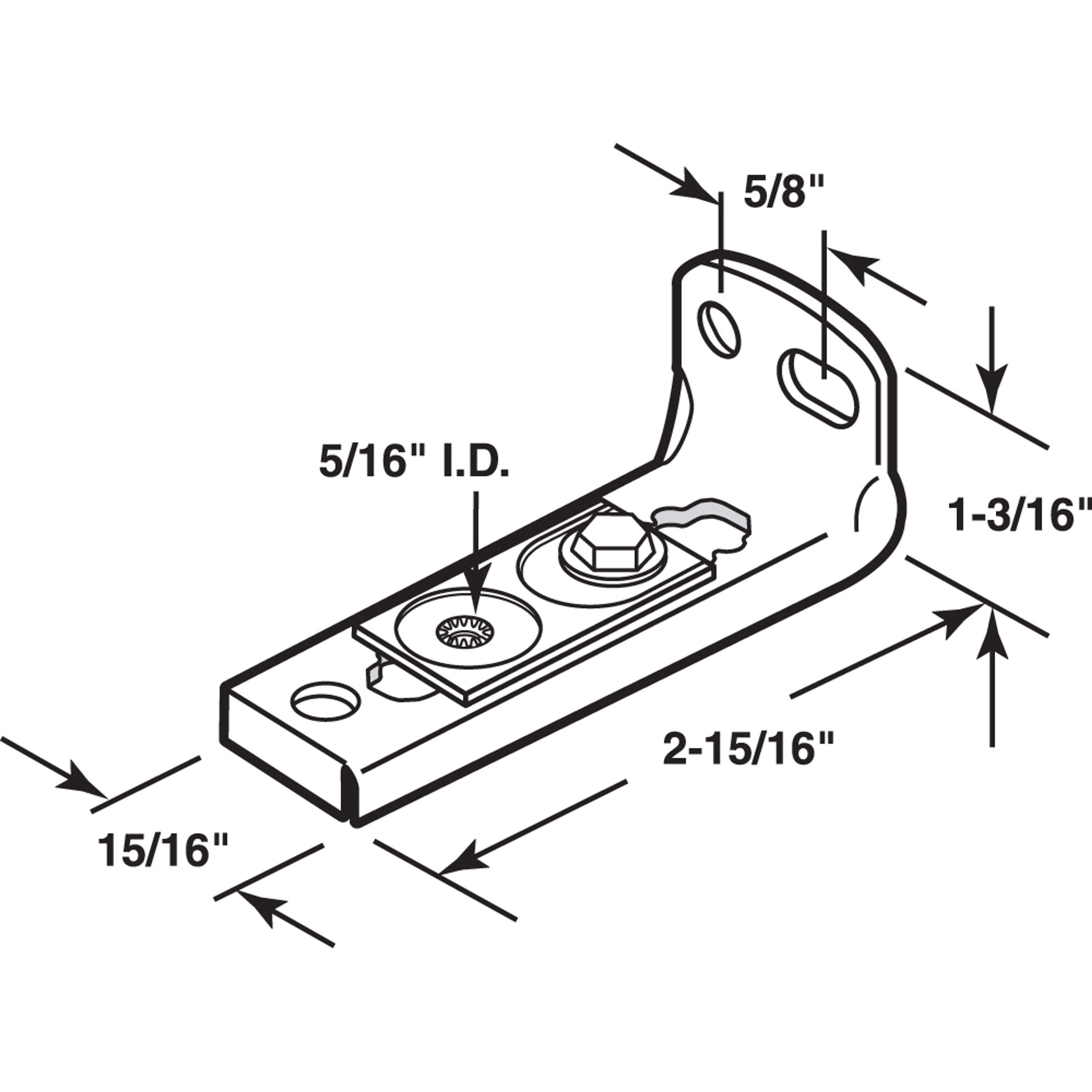  Bi-Fold Door Pivot Bracket, Floor and Jamb Mount, Acme (Single Pack)