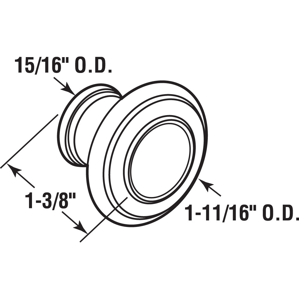  Bi-Fold Door Knob – Wide Base and Large Diameter Door Knob For Easy Gripping, Replace Old or Unsightly Knobs, 1-11/16” Outside Diameter, Diecast, Antique Brass Plated (Single Pack)