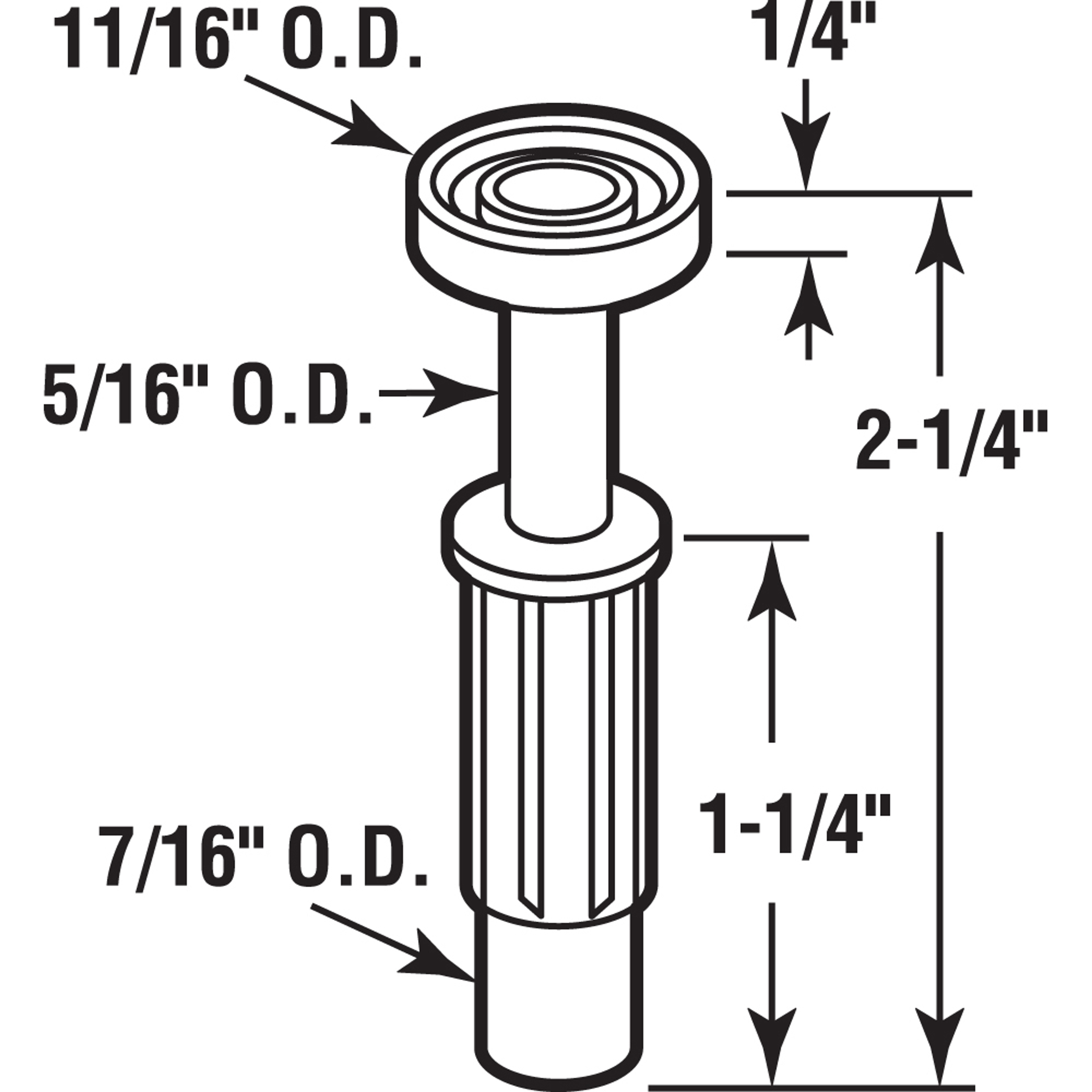  11/16 in. Bi-Fold Door Top Pivot Guide Roller, for Cox Doors (2 Pack)