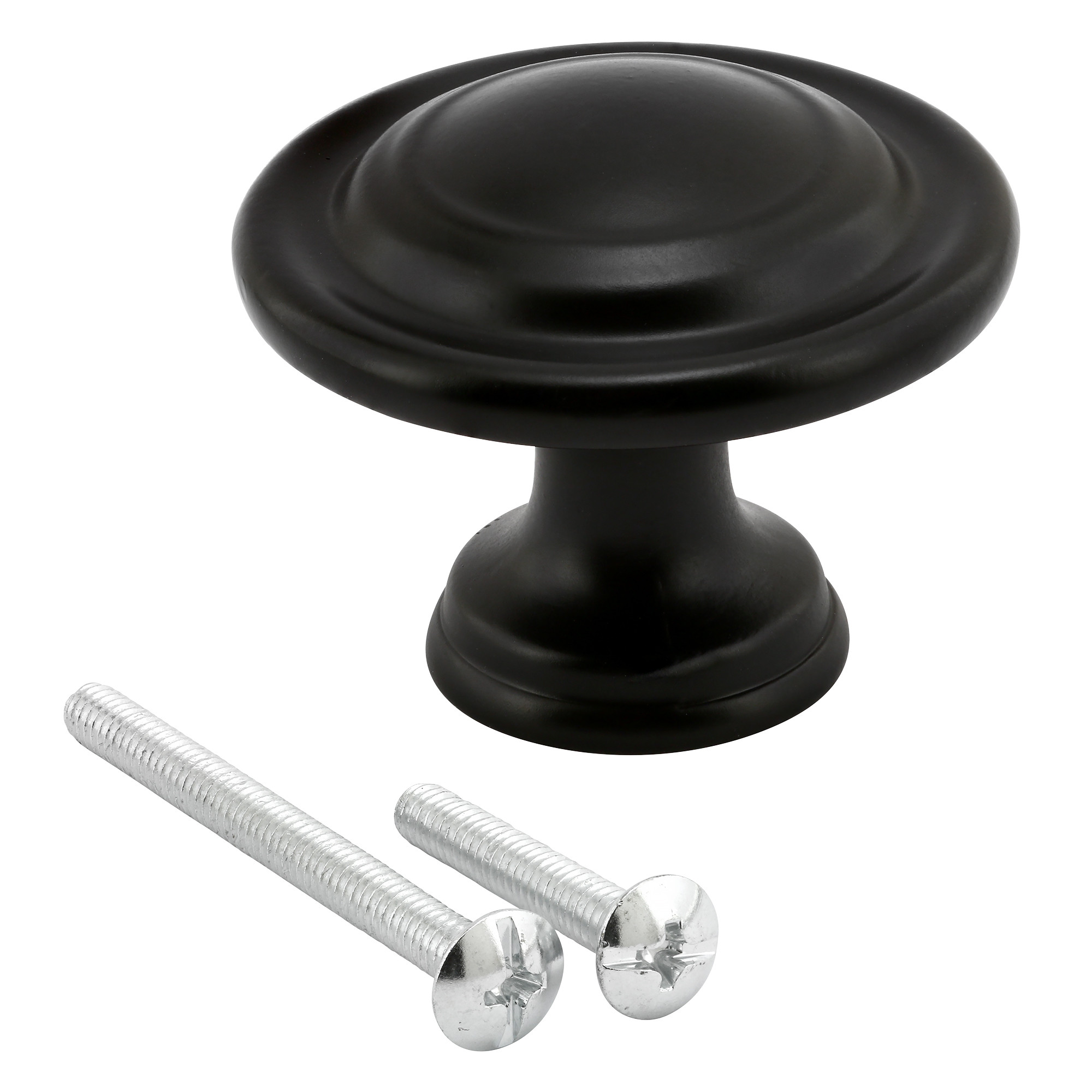 1-3/8 in. Bi-Fold Door Knobs, Matte Black Finish (Single Pack
