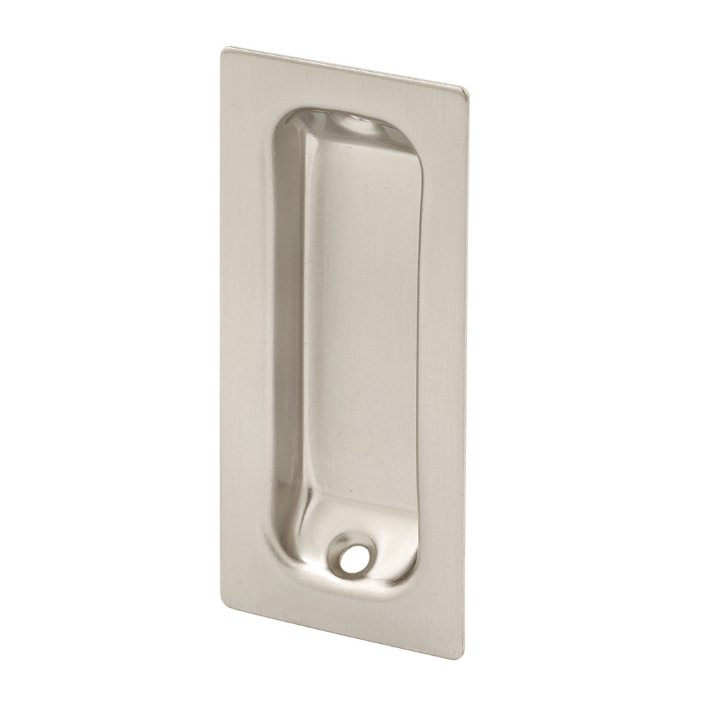  3-1/4 in., Solid Brass with Satin Nickel Finish, Rectangular Finger Pull (2 Pack)