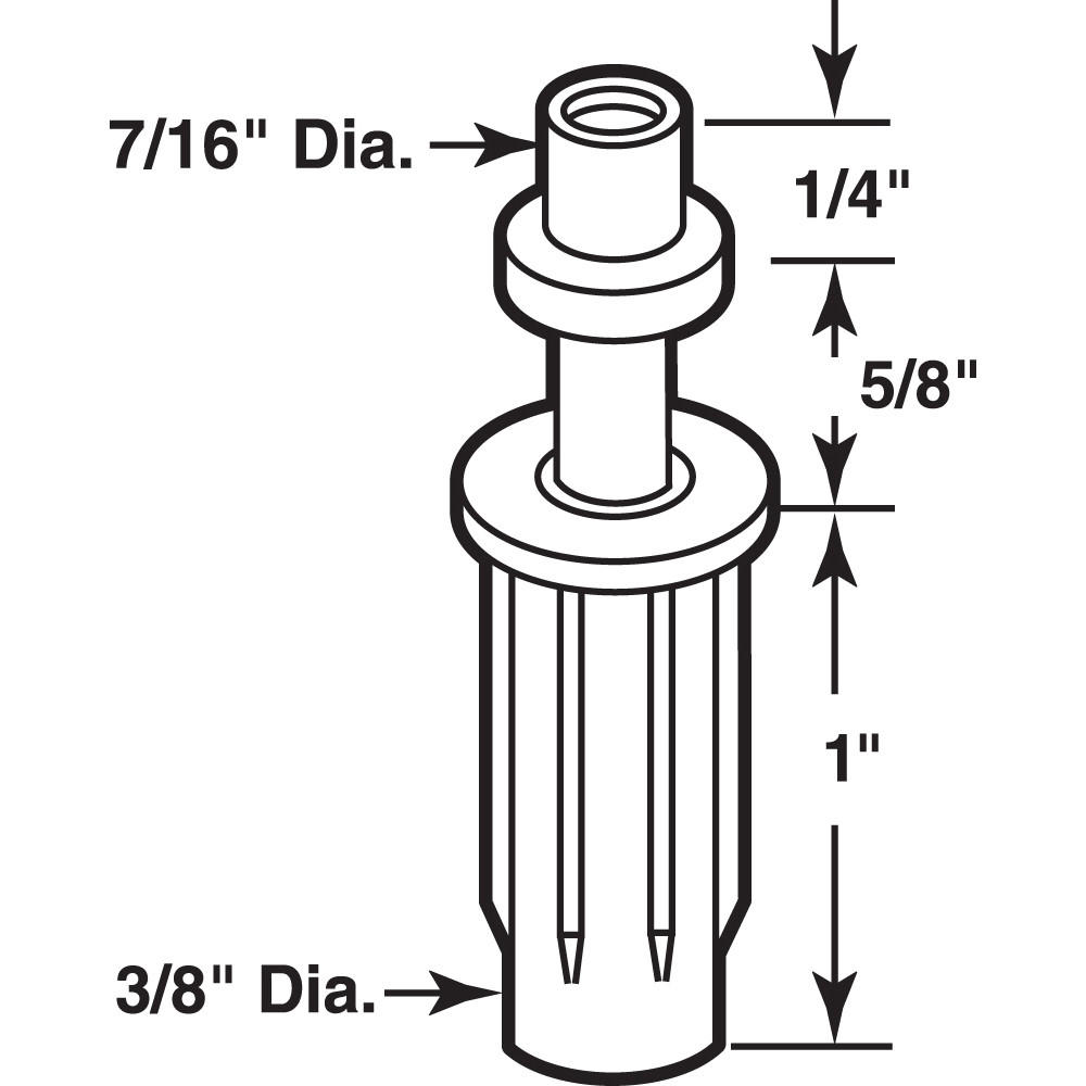 Bi-Fold Top Mount Pivot or Guide, 7/16 in. Pivot Cap, 3/8 in. Base