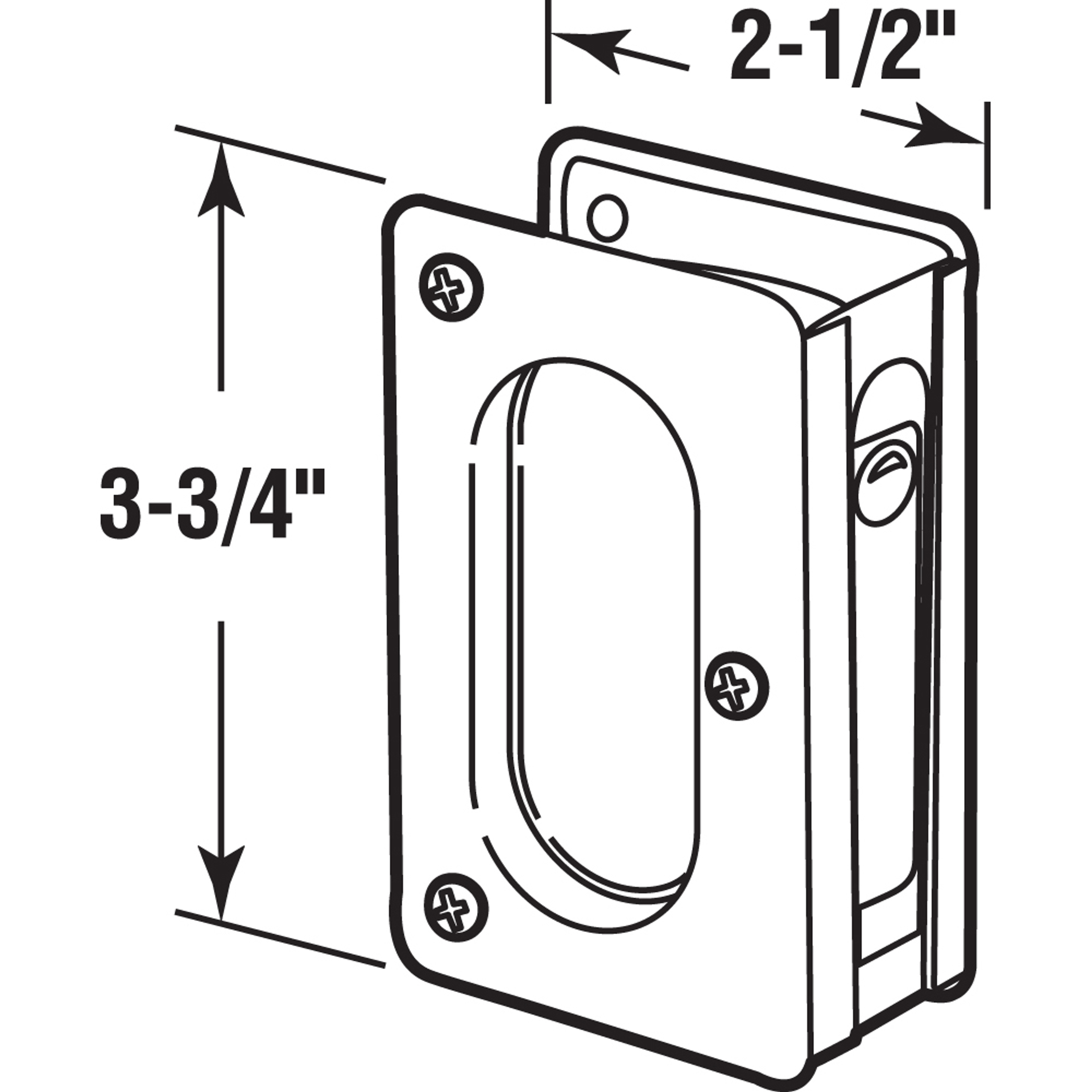  3-3/4 in. x 2-1/2 in., Solid Brass with Classic Bronze Finish, Pocket Door Passage Pull (Single Pack)
