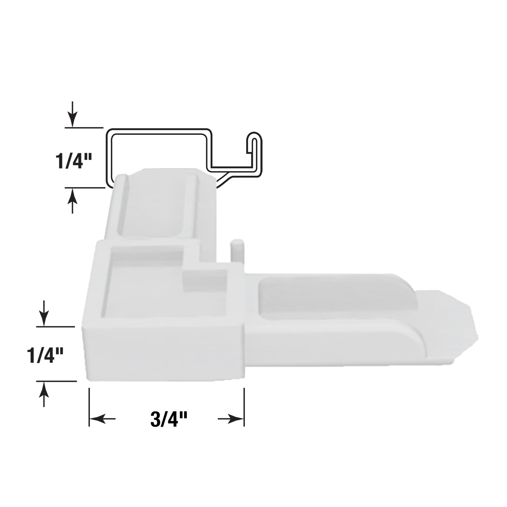 1/4 in. x 3/4 in. Screen Frame Corners, Plastic, White (4 Pack