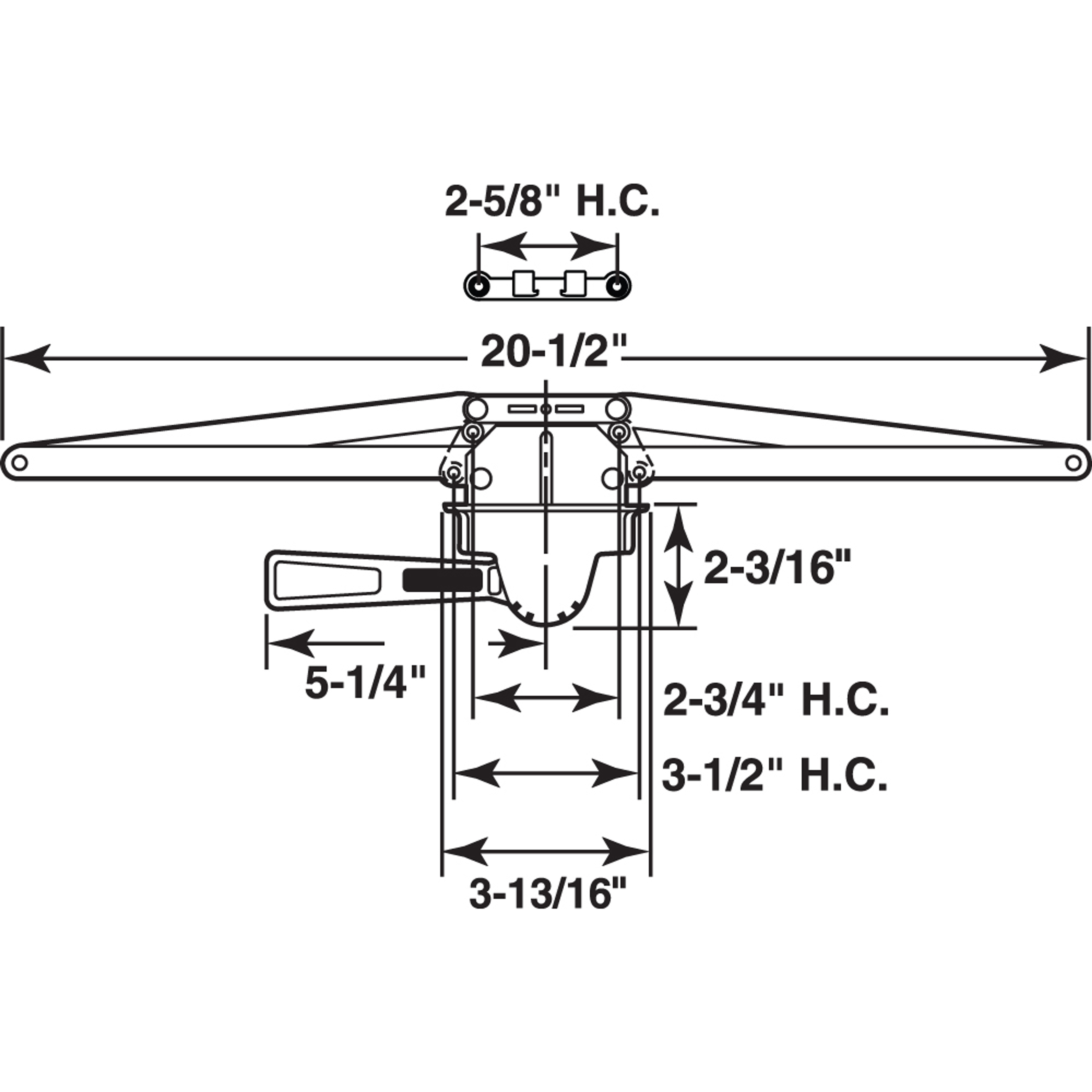  Awning Single Pull Lever Operator w/Escutcheon Plate (Single Pack)