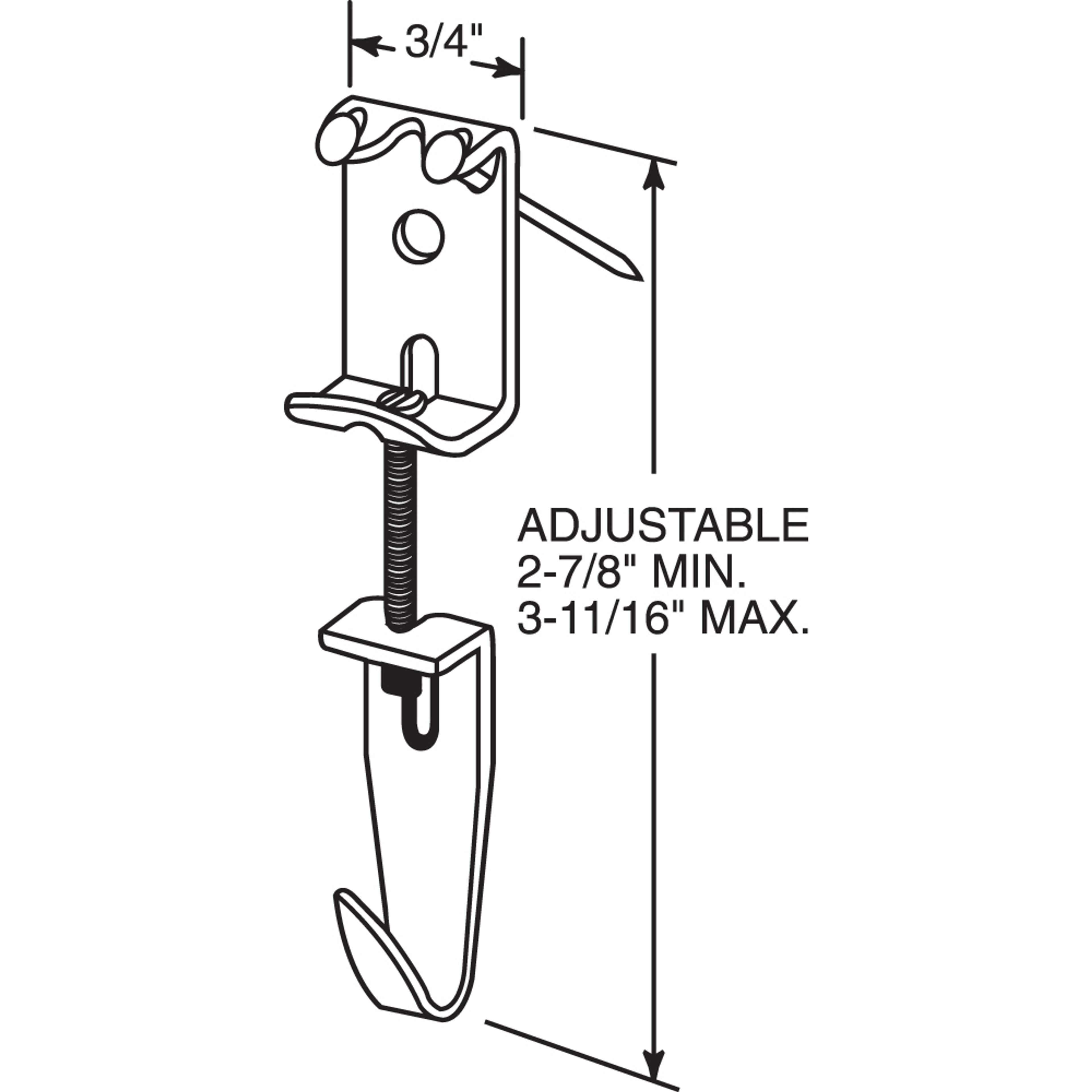  2-7/8 in. to 3-11/16 in. Steel Zinc Plated Finish Picture and Mirror Hanger (Single Pack)