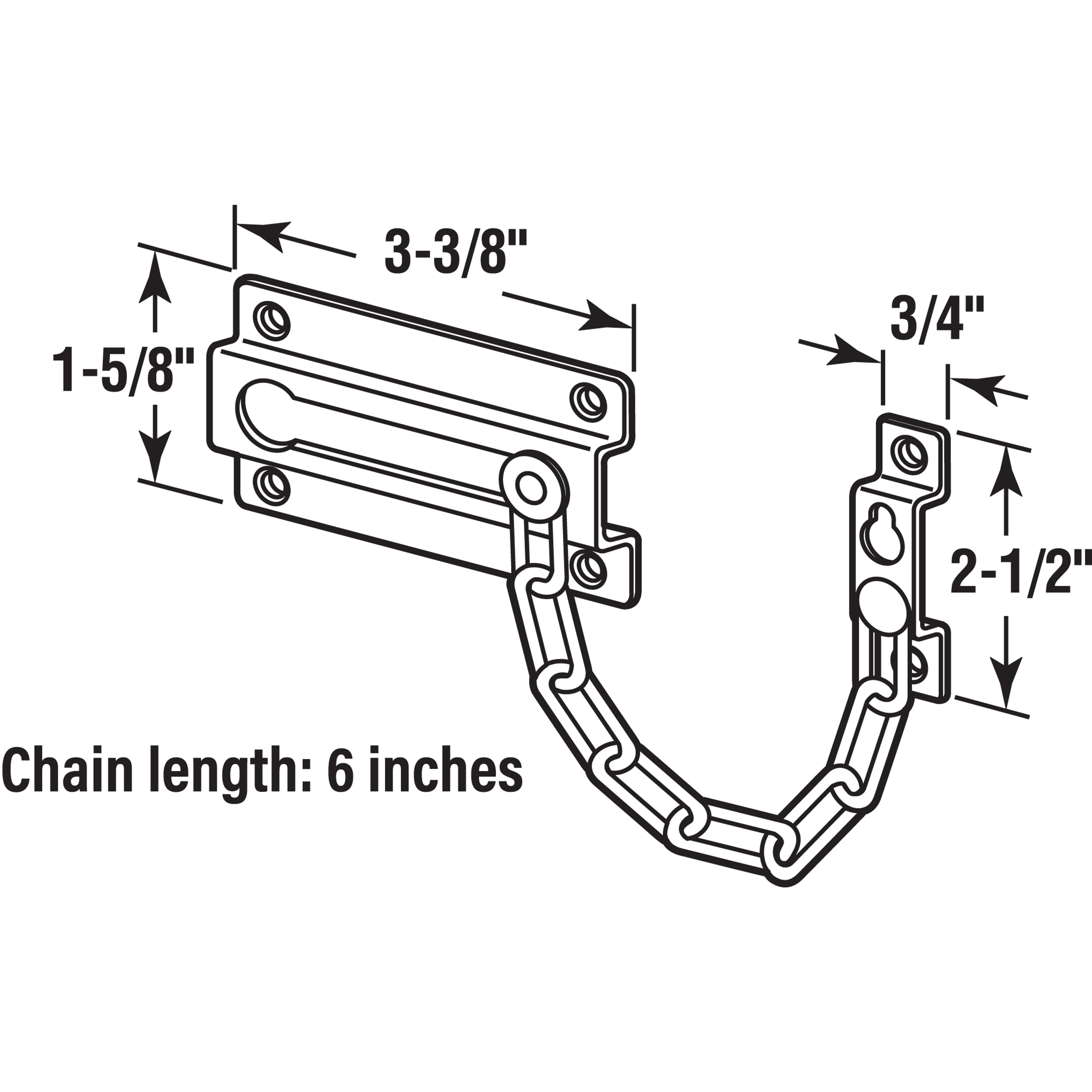  4 in. White Chain Door Guard