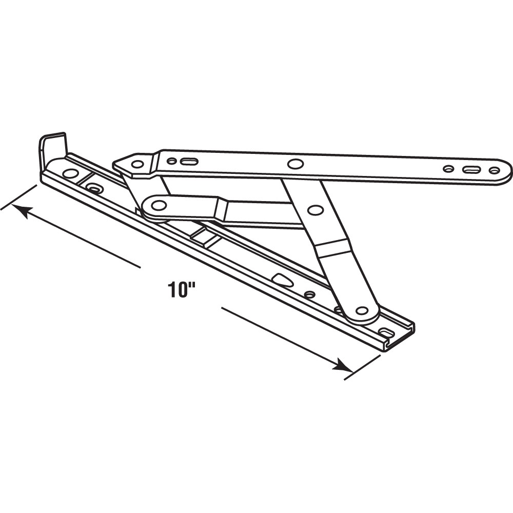 10 in. Heavy Duty Stainless Steel 4-Bar Hinge with Stop (Single Pack)