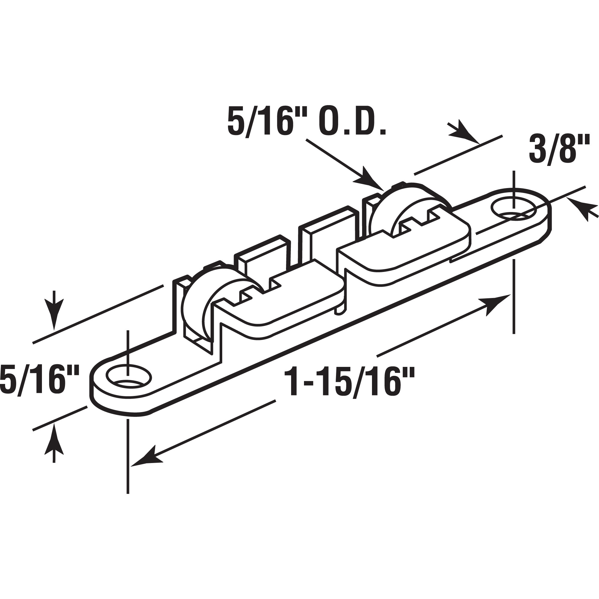 5/16 in. Concave Steel Wheel Sliding Window Tandem Roller Assembly (2 Pack)