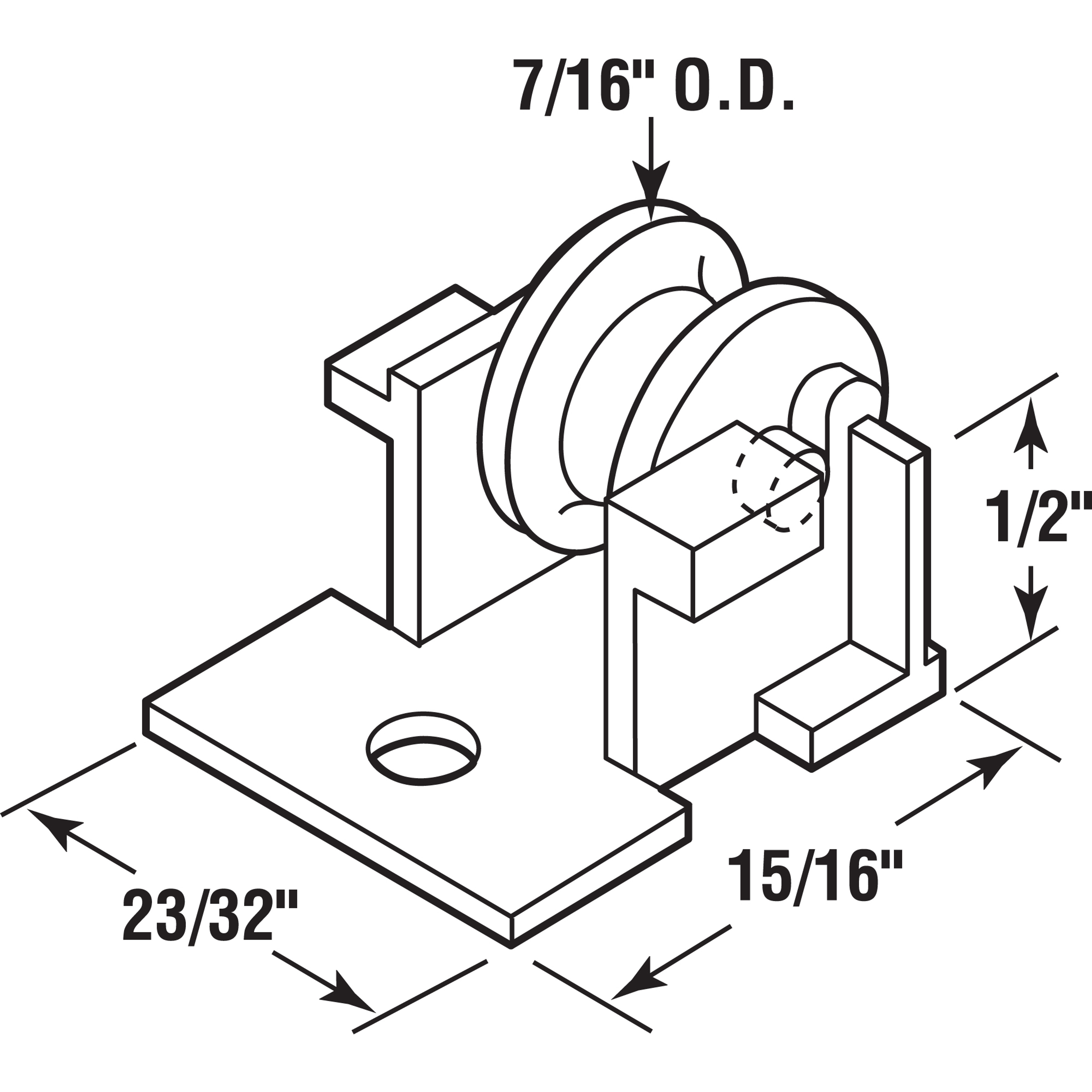 7/16 in. Steel Sliding Window Roller Assembly, fits Krestmark (2 Pack)