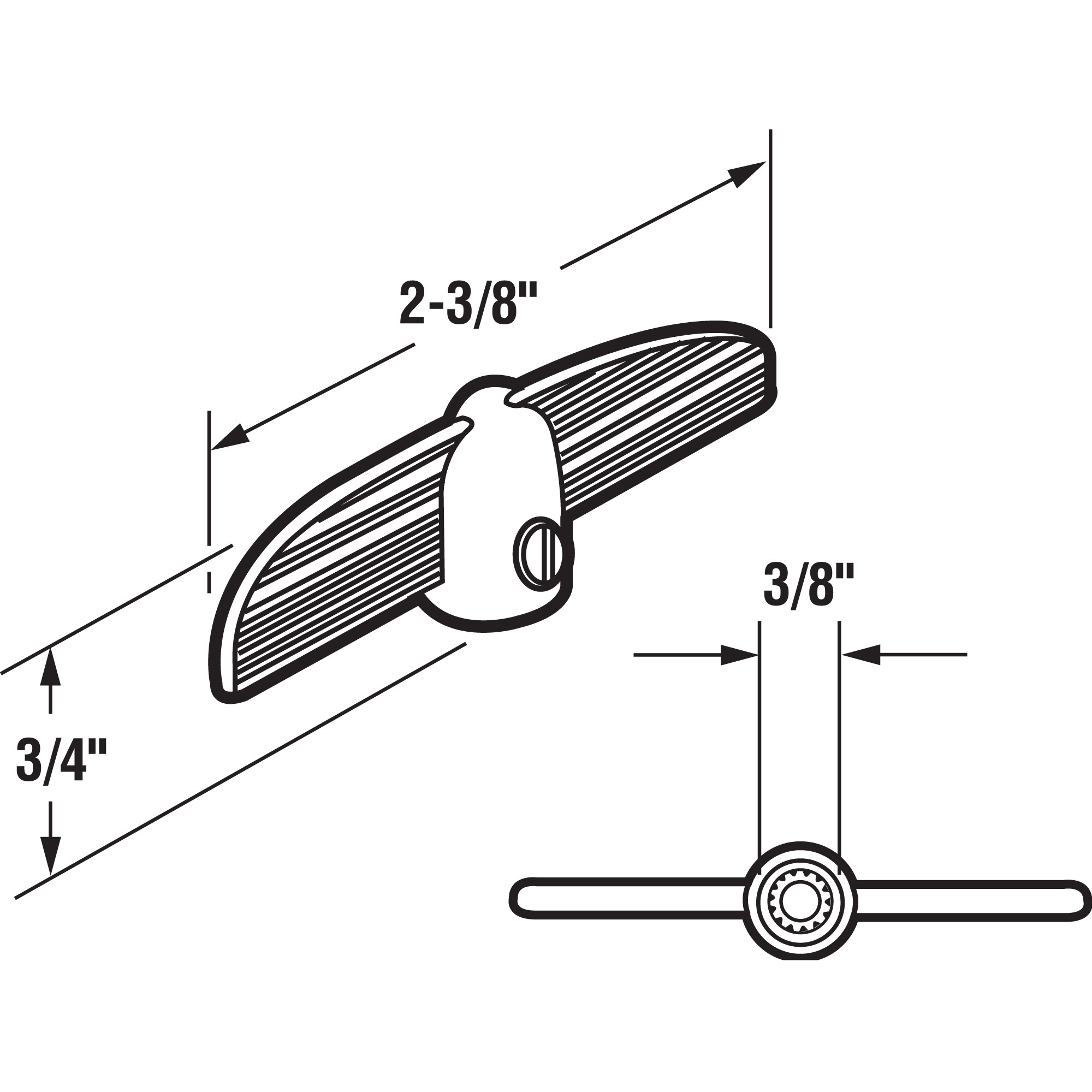 3/8 in. Aluminum Tee Handle Casement Operator (2 Pack)