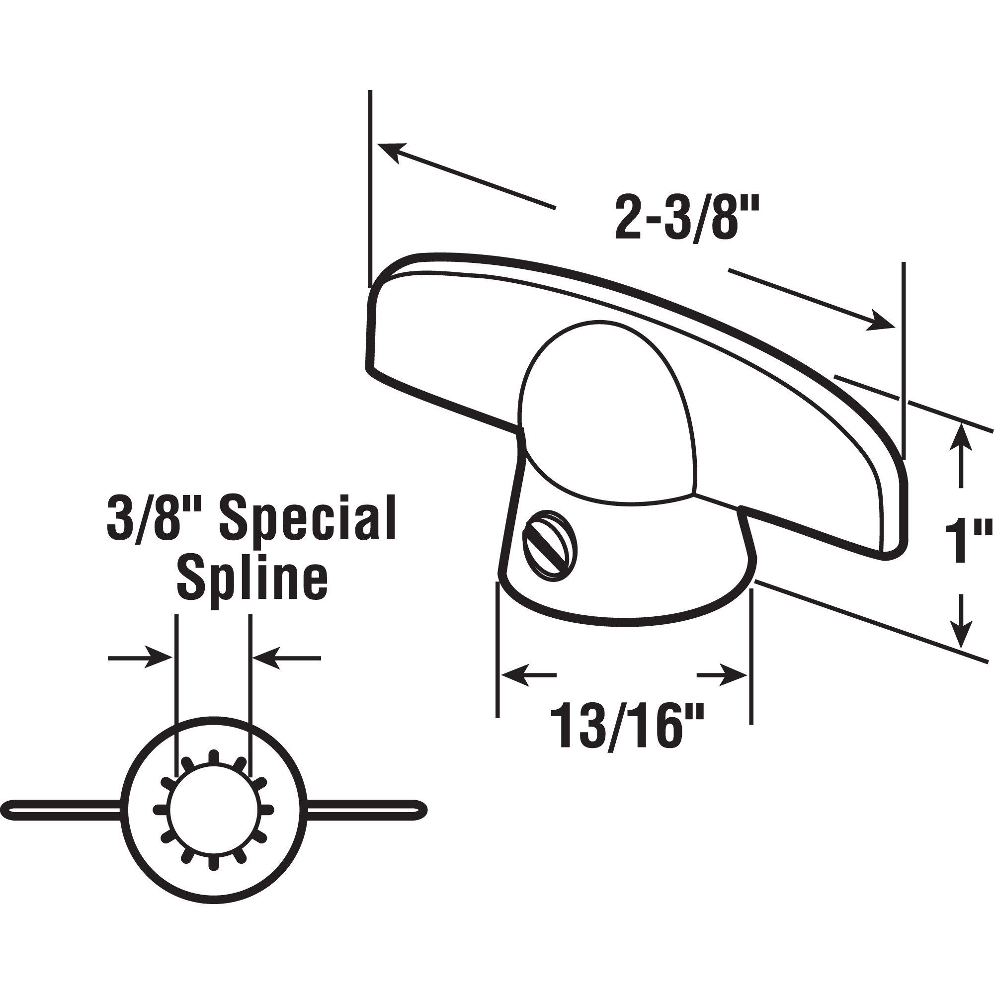  3/8 in. White Tee Handle Casement Operator, Pella (2 Pack)