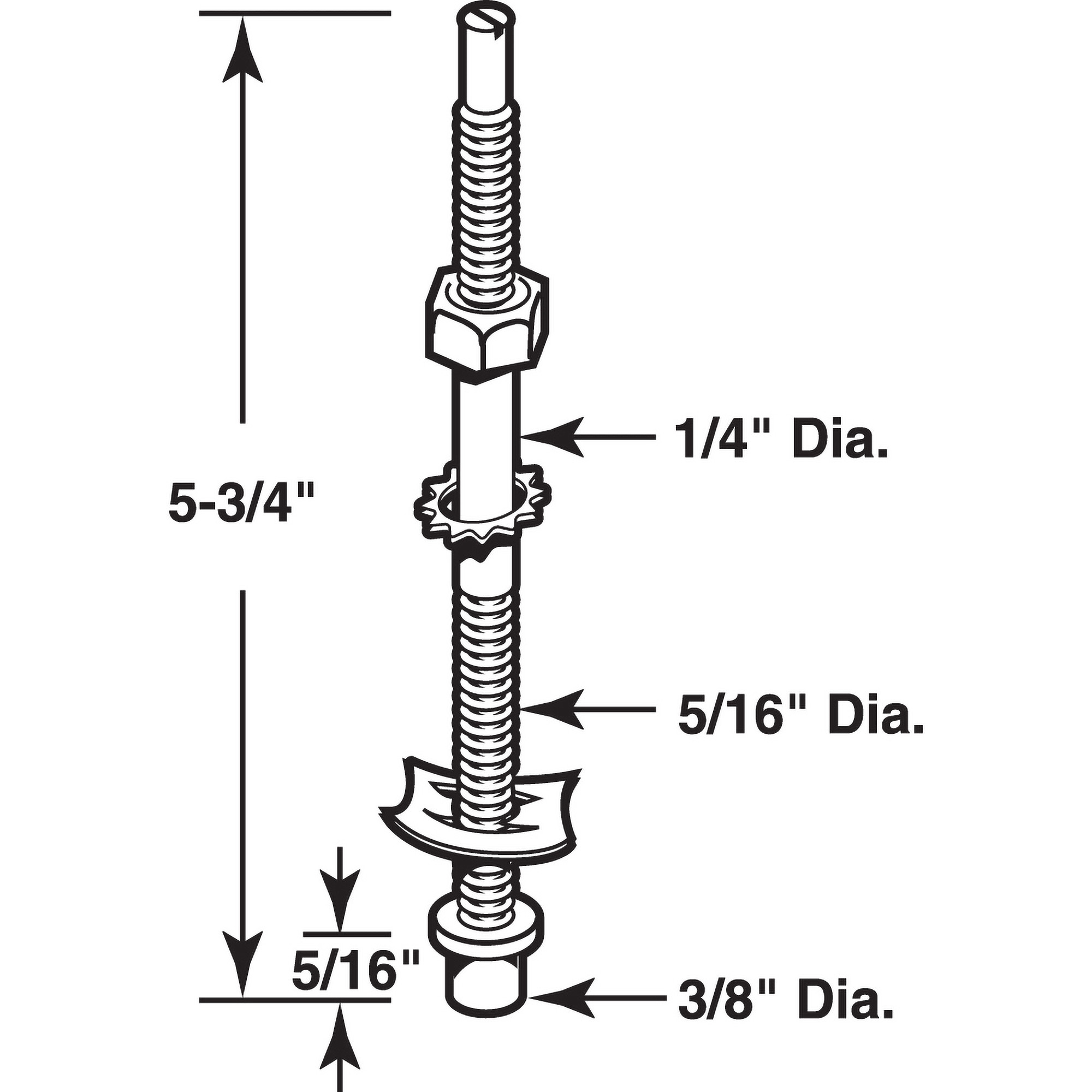 Bi-Fold Door Bottom Pivot Rod, 5-13/16 in. (2 Pack) - Prime-Line Parts