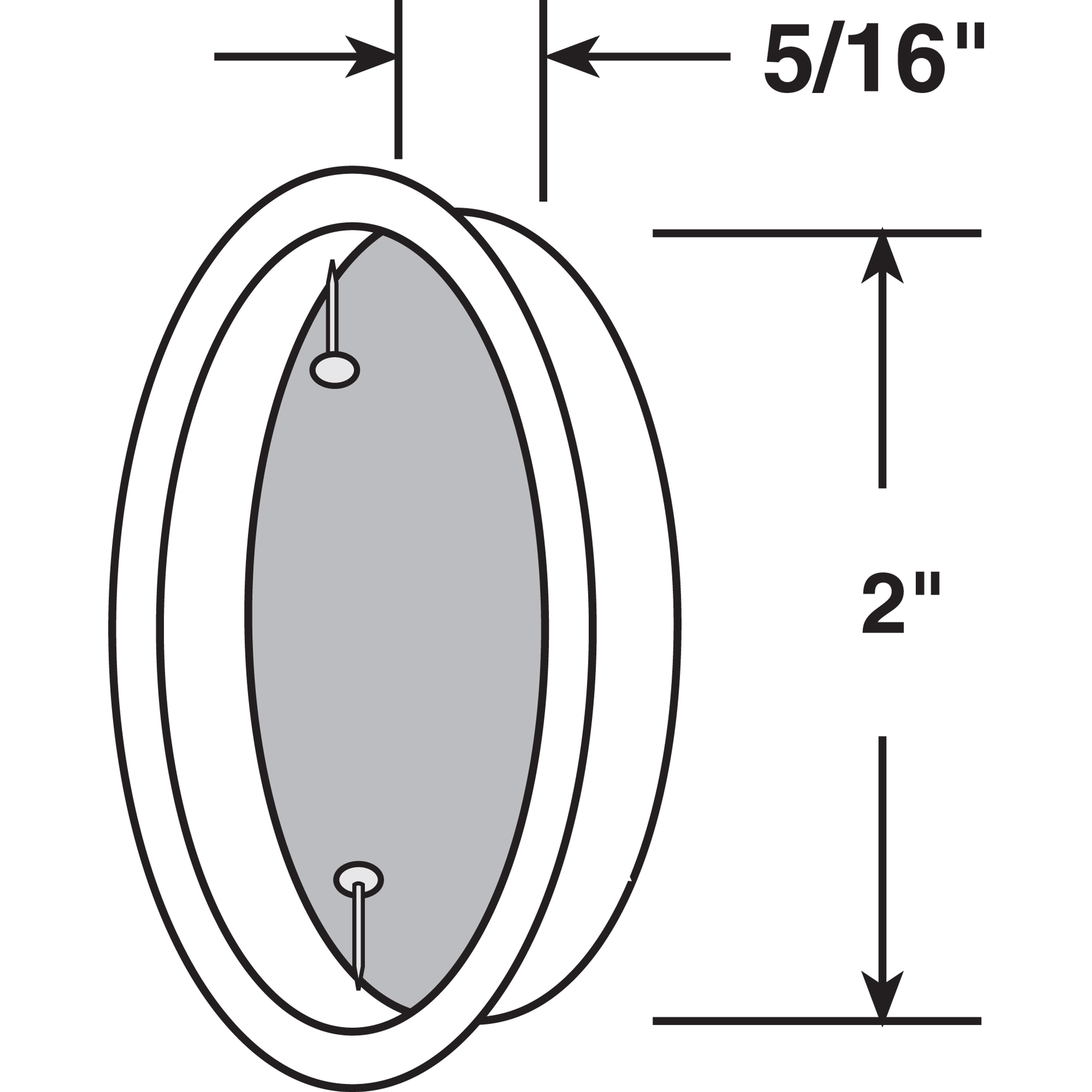  2 in. Round Brass Plated Bypass Door Pull Handle (2 Pack)