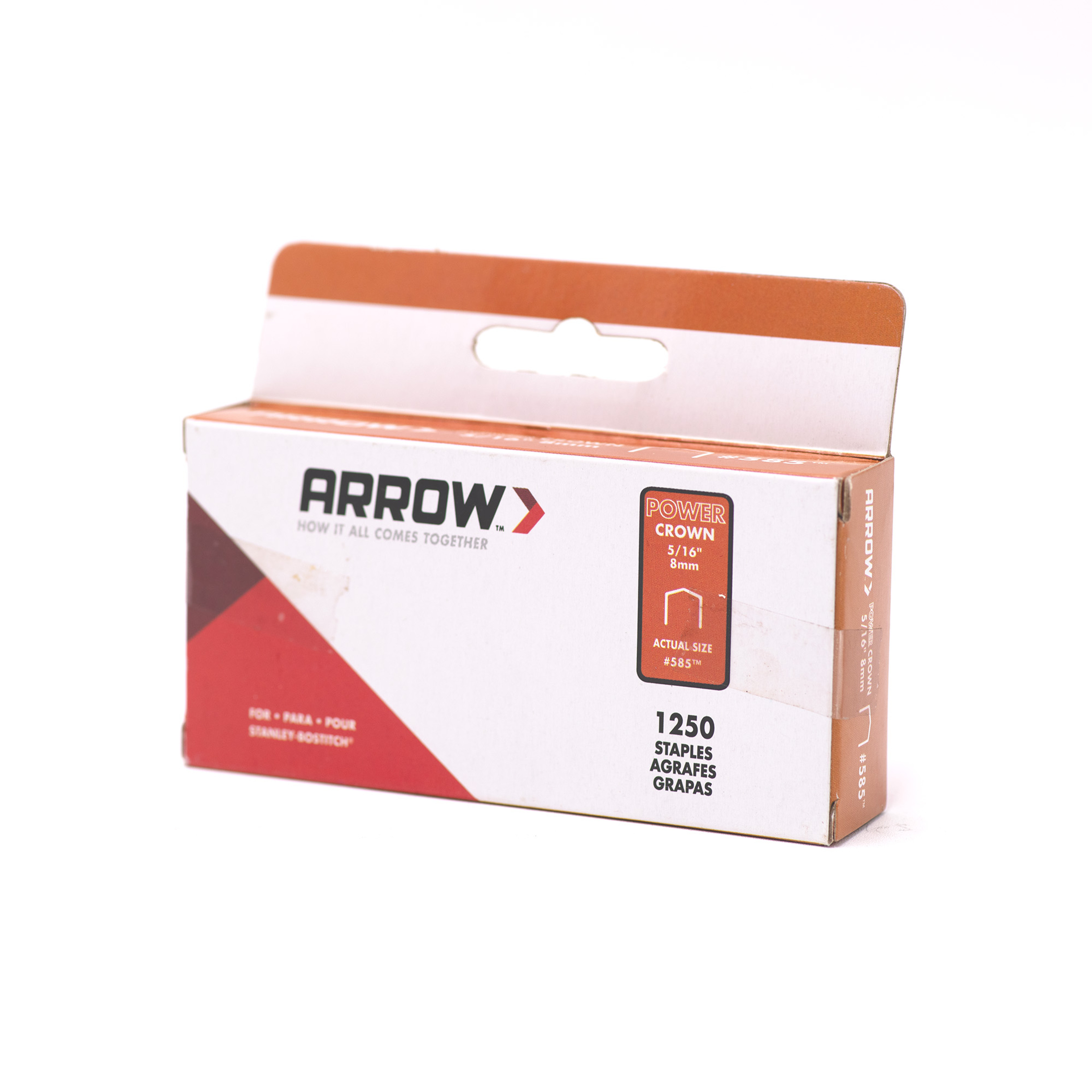 Arrow 585 Heavy Duty Staples for Bostitch/Stanley, 5/16" x 3/8", 1250ct