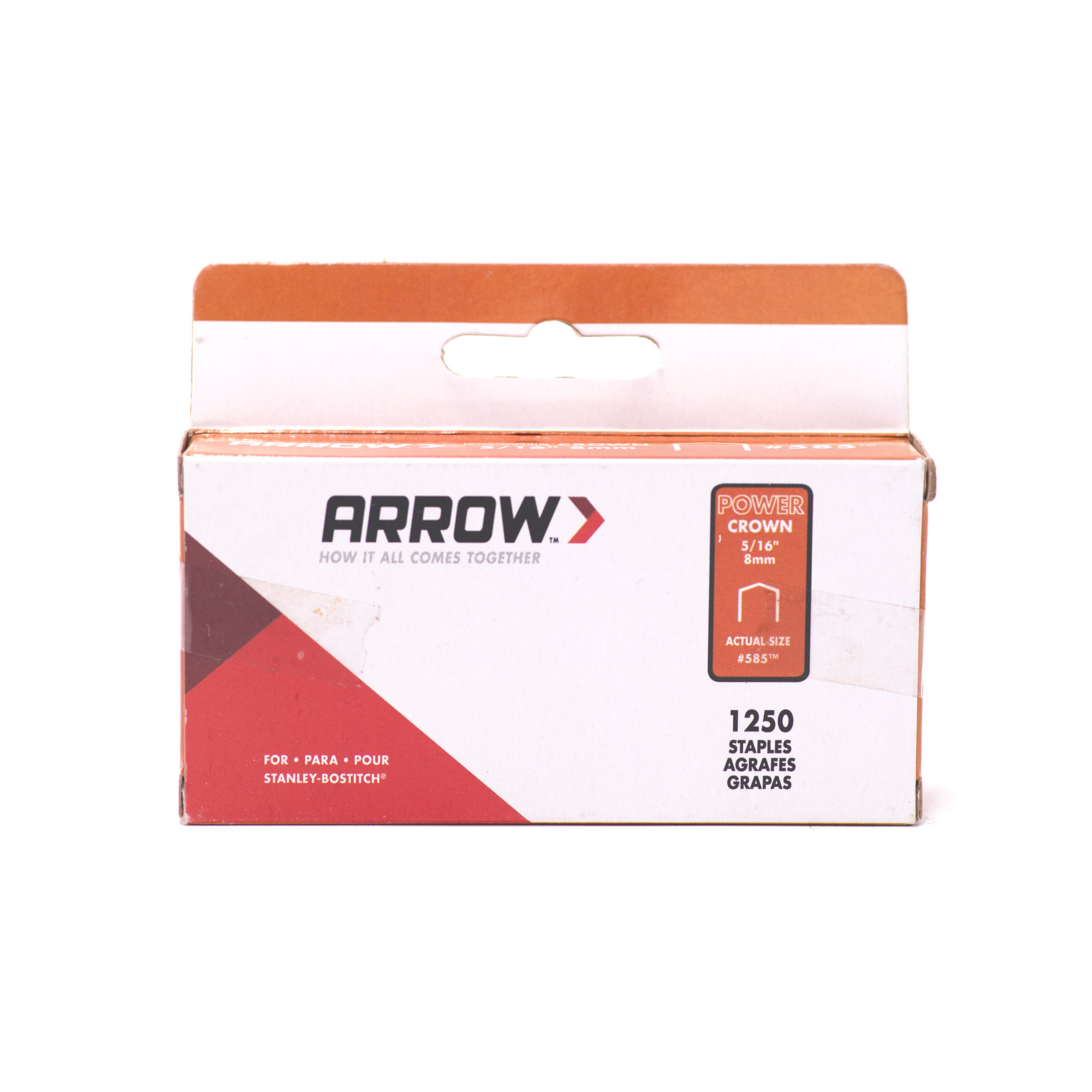 Arrow 585 Heavy Duty Staples for Bostitch/Stanley, 5/16" x 3/8", 1250ct