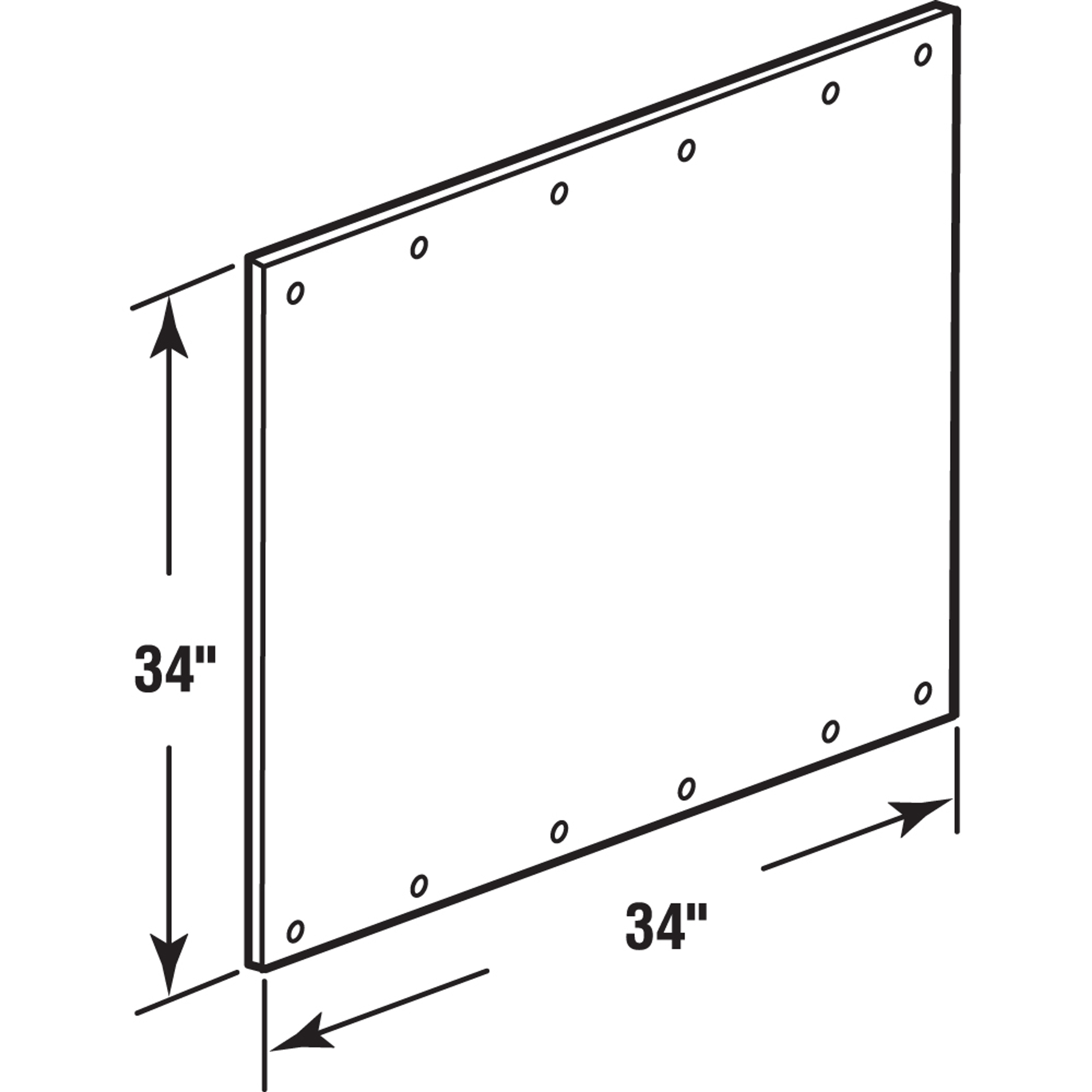 34 in. x 34 in. Stainless Steel Kickplate (Single Pack)