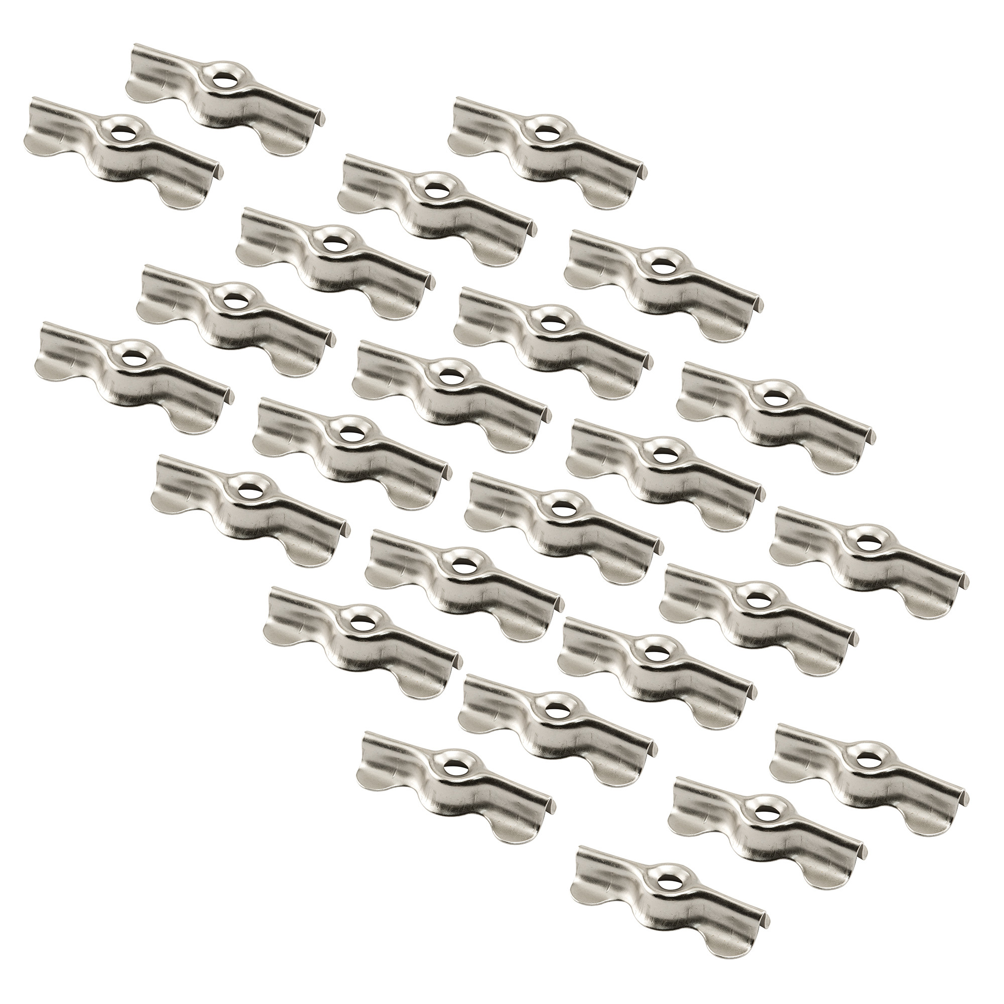 Nickel-Plated Double-Wing Flush Clips (25 Pack) - Prime-Line Parts