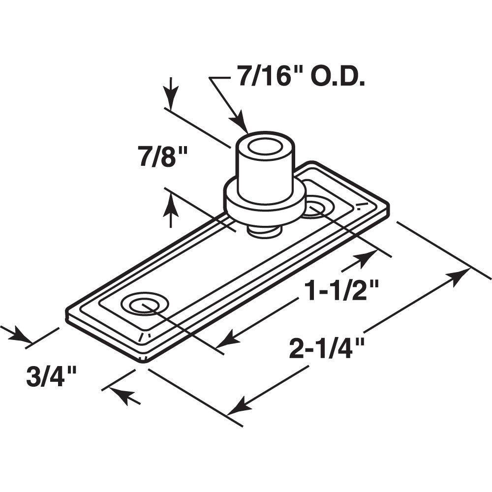 N 6833 | Bi-Fold Door Top Roller Guide, Stamped Steel Base, Nylon