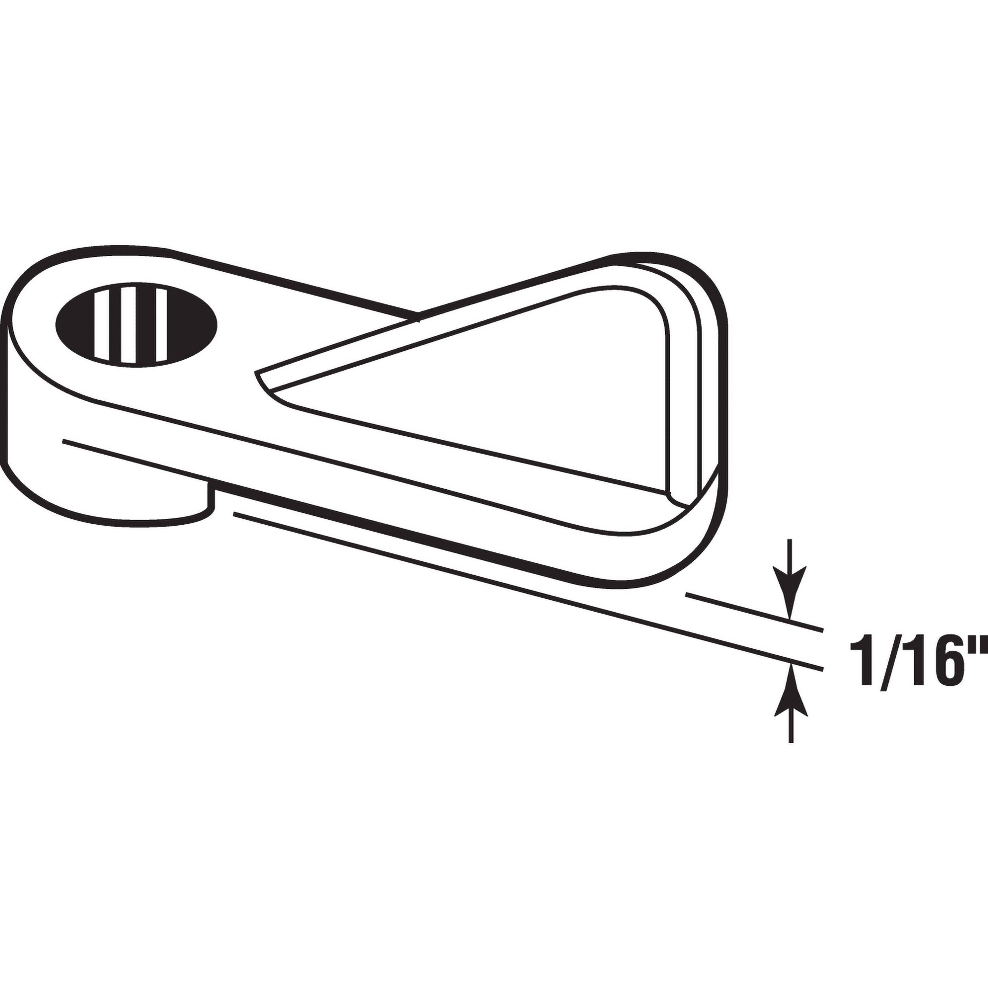 1/16 inch Window Screen Clip, Molded Plastic, White