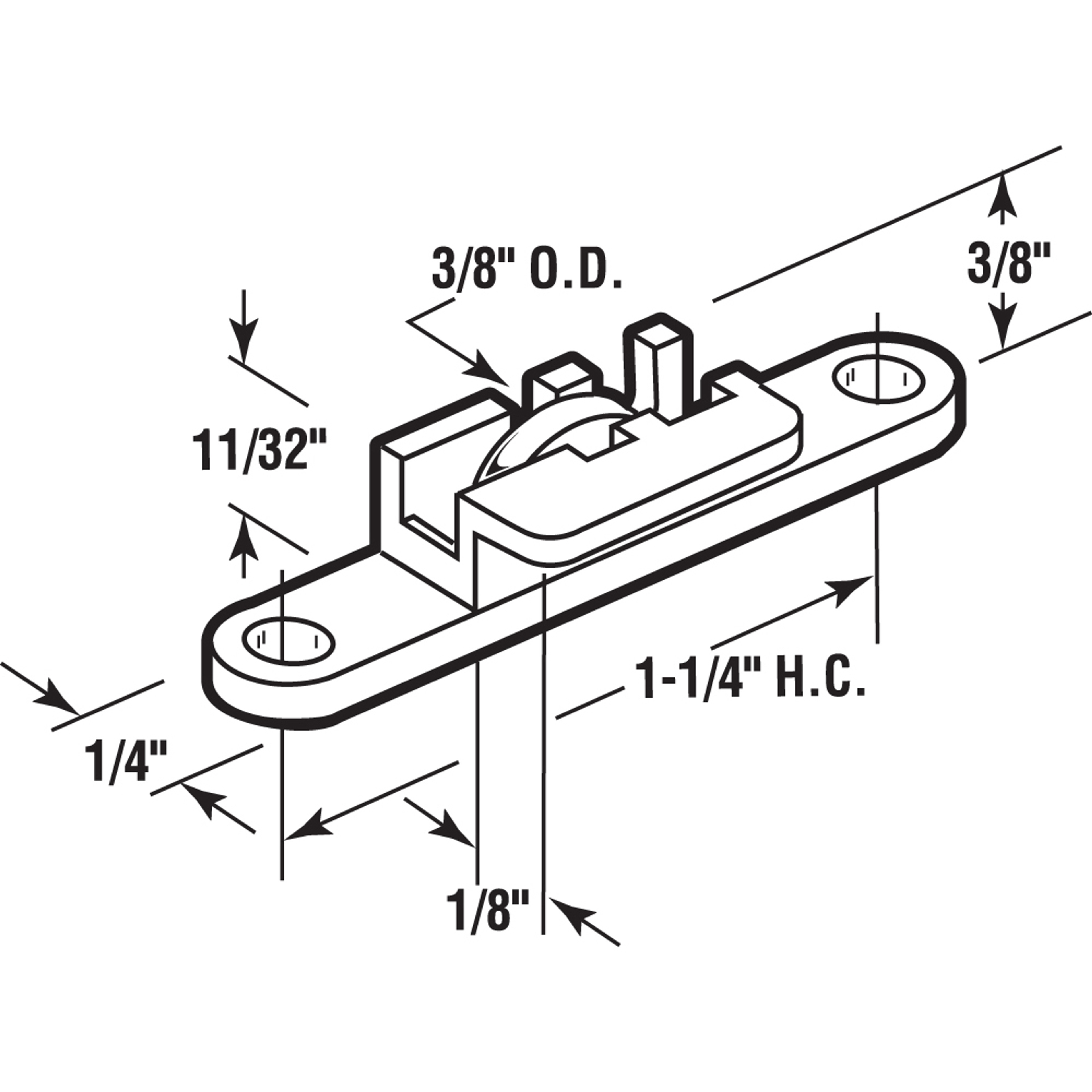 3/8 in. Steel Flat-Edge Sliding Window Roller Assembly, Tom Rays (4 Pack)