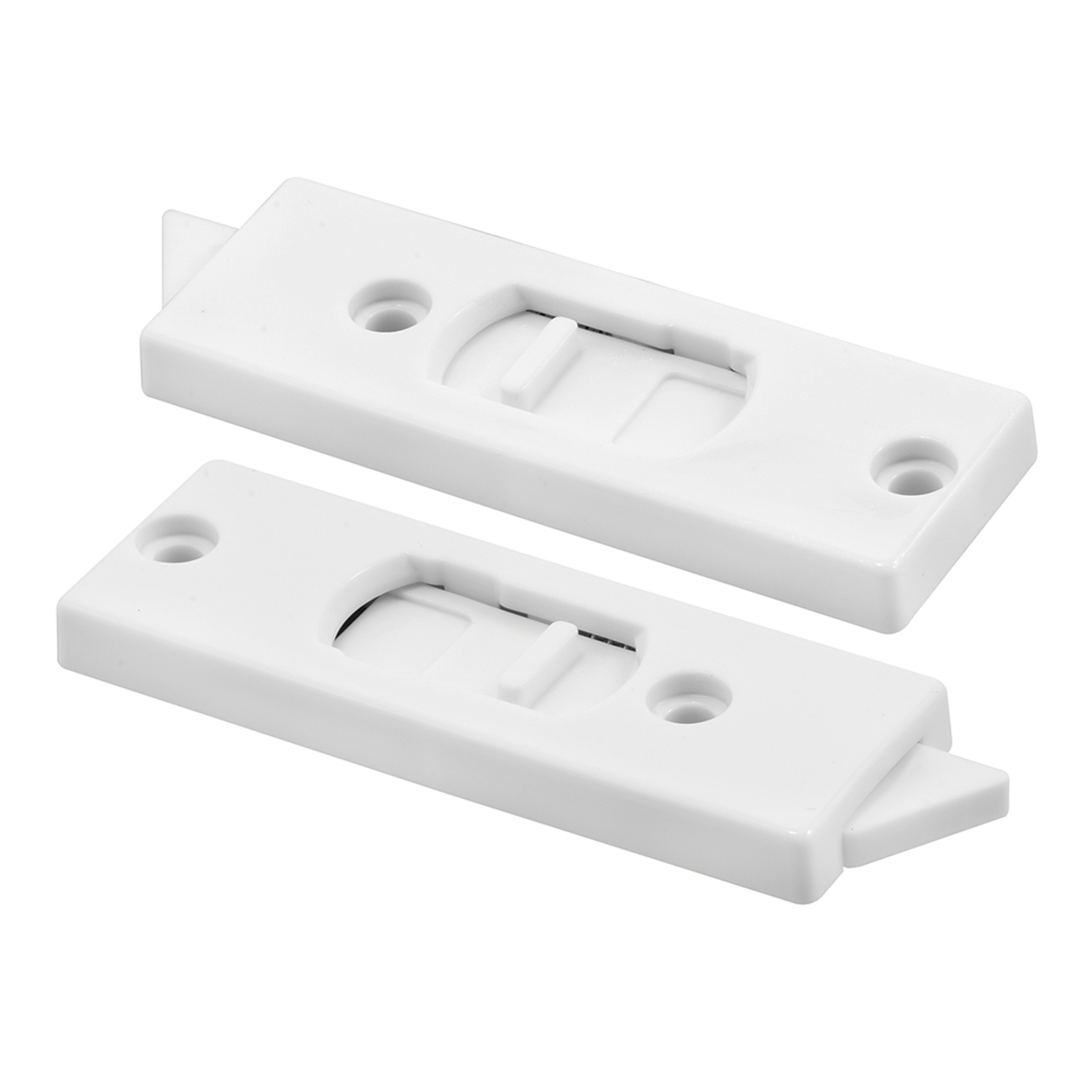 3-3/8 in. White Plastic Window Lock with Spring-Loaded Tilt Latch (Single Pack)