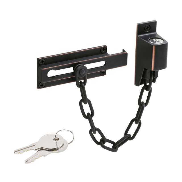 Image of Chain Door Guard, Square Corners, Keyed, Bronze (Single Pack)