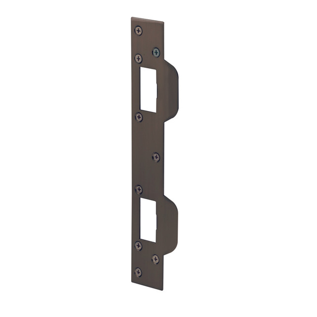Image of Maximum Security Combination Door Strike 5-1/2 in. Hole Spacing 1-5/8 x 11 in. with Screws Classic Bronze Finish (Single Pack)