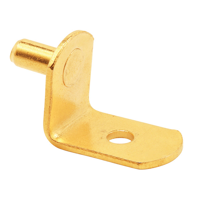 Image of Steel Shelf Support Peg, 5mm., Polished Brass Plated (Pack of 8)