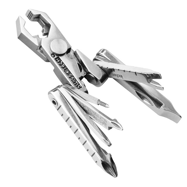 Image of SWISS+TECH Stainless Steel 19-in-1 Key Chain Multi Tool, Polished Finish (Single Pack)