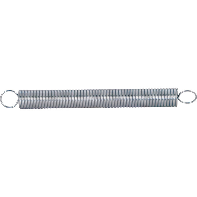 Image of Extension Spring, Spring Steel Construction, Nickel-Plated Finish, 0.016 GA x 1/4 in. x 2-1/2 in., Closed Single Loop (2 Pack)