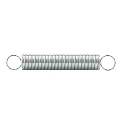 Image of Extension Spring, Spring Steel Construction, Nickel-Plated Finish, 0.025 GA x 9/32 in. x 1-7/8 in., Closed Single Loop (2 Pack)