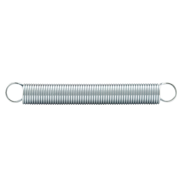 Image of Extension Spring, Spring Steel Construction, Nickel-Plated Finish, 0.047 GA x 7/16 in. x 3-1/2 in., Closed Single Loop (2 Pack)