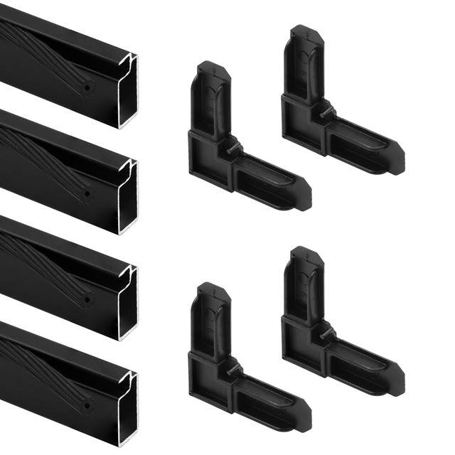 Image of Aluminum Screen Frame Kit, 5/16 Inch x 3/4 Inch x 48 Inch, Matte Black (1 Kit)
