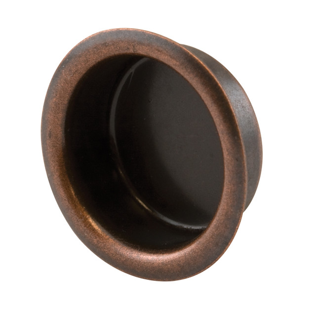 Image of Closet Door Finger Pull, 3/4 in., Antique Brass Finish (4 Pack)