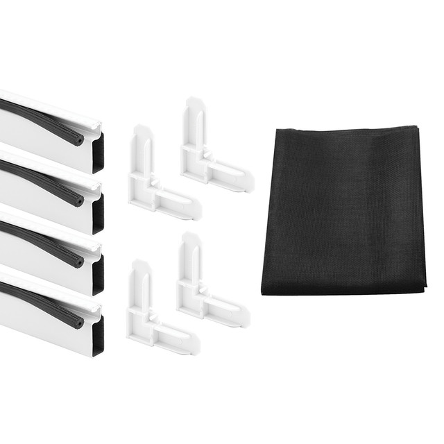 Image of Screen Frame Kit, 7/16 in. x 3/4 in. x 60 in. x 60 in., Aluminum, White Finish, Includes Vinyl Spline, Square-Cut Corners and Fabric (1 Kit)