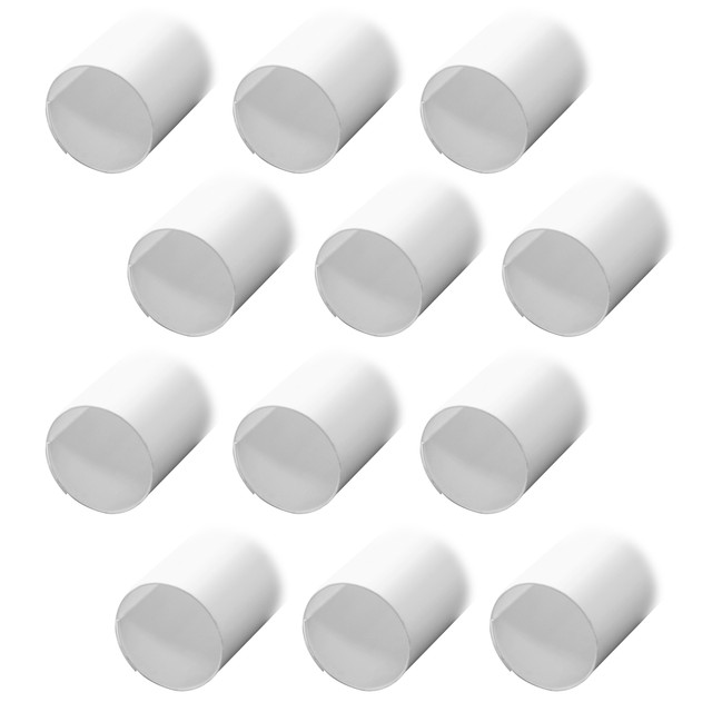Image of Closet Rod Covers, 72 in. Lengths, Plastic Construction, White, Adjusts To All Pole Diameters (12 Pack)