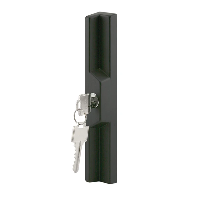 Image of Keyed Sliding Door Pull, Diecast Construction, Black, 3-15/16 in. (Single Pack)