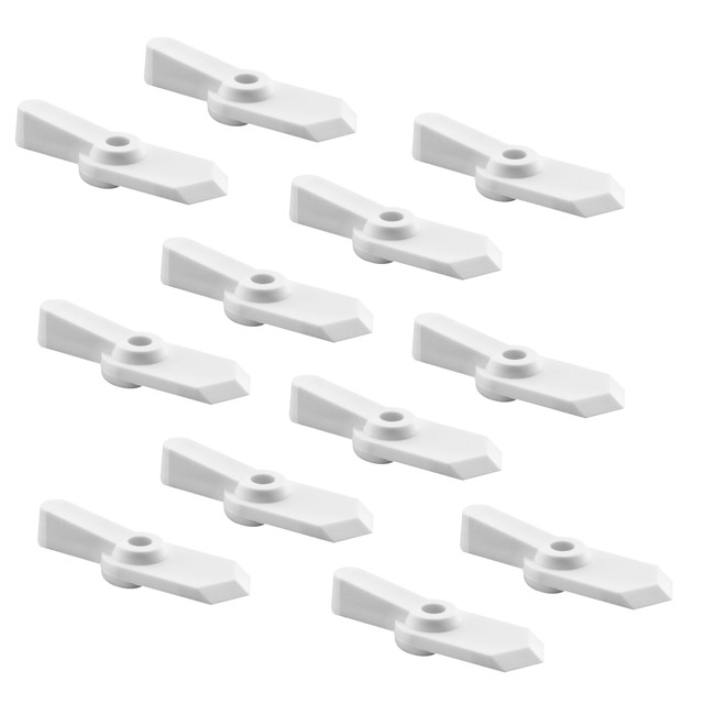 Image of Pointer Latch, 1/16 in. Offset, 5/8 in. Reach, Plastic, White, 12 Latches with Screws (12 Pack)