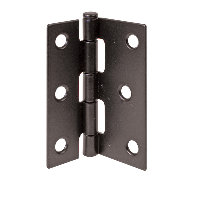Image of Screen Door Replacement Hinges, 3 in. Long, Steel, Black (2 Pack)