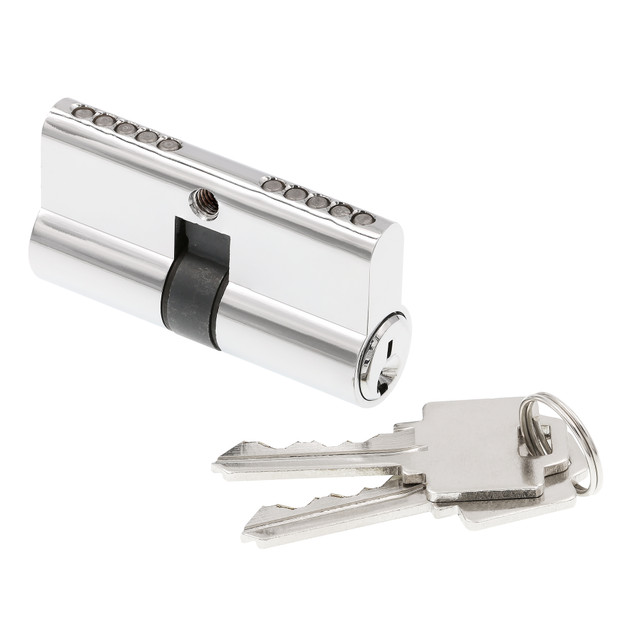 Image of Chrome, Storm or Security Door Mortise Double Lock Cylinder, For Kwikset Systems (Single Pack)