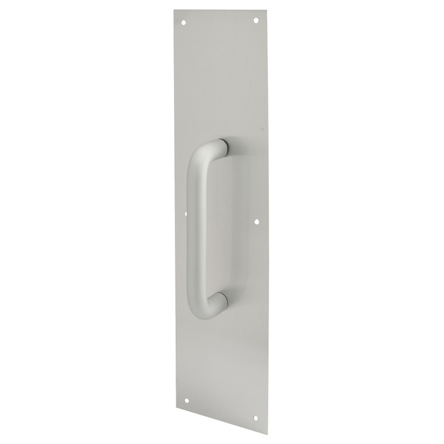 Image of Pull Plate, 3/4 in. Round Handle, 3-1/2 in. x 15 in., Satin Aluminum (Single Pack)