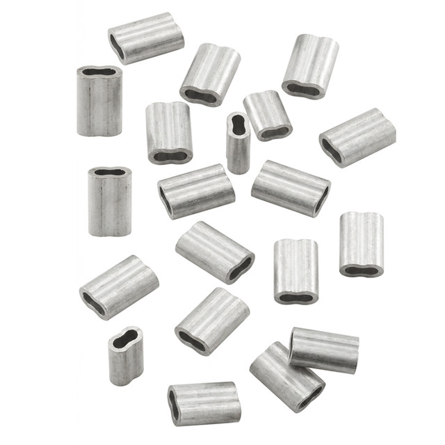 Image of Cable Ferrules, 1/4 in., Extruded Aluminum (20 Pack)