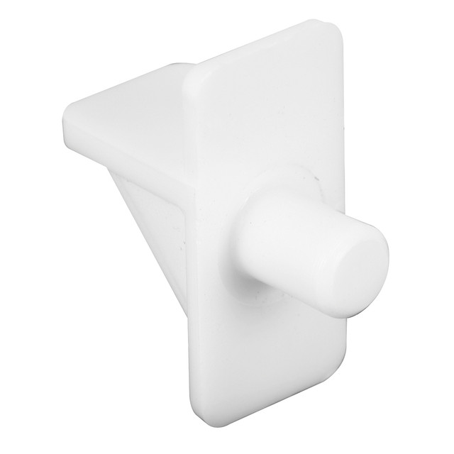 Image of Shelf Support Pegs, 5 mm. Diameter, Plastic, White (12 Pack)