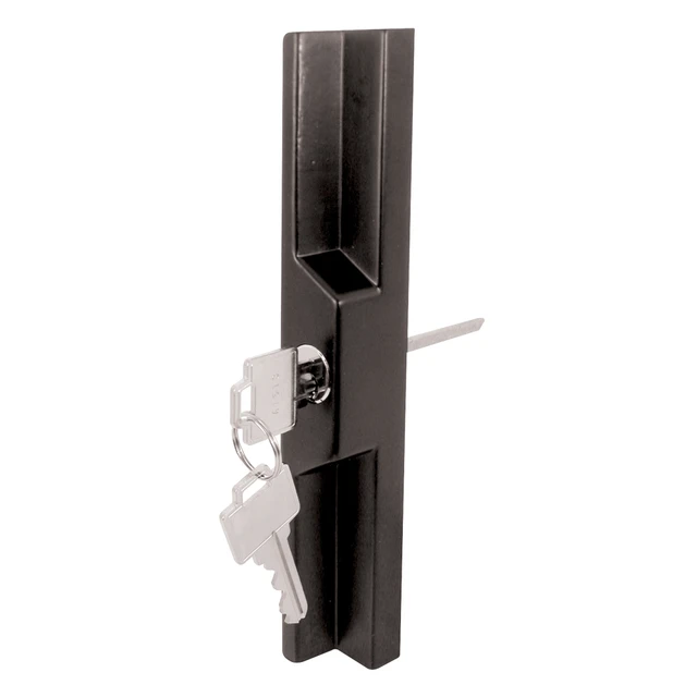 Image of Diecast and Wood Sliding Glass Door Handle Set for 1-inch Thick Sliding Glass Doors, Black Finish and Wood (1 Set)