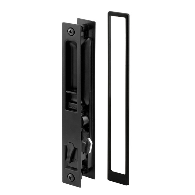 Image of Diecast Black Finish, Flush Sliding Patio Door Handle, for Croft (Single Pack)