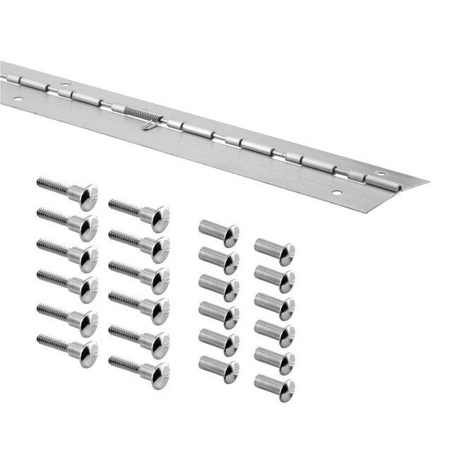 Image of Piano Hinge, 3 in. x 57-1/2 in., Stamped Stainless Steel, No Spring (Single Pack)
