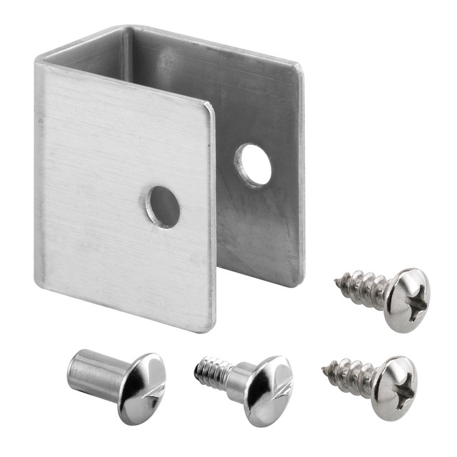 Image of U-bracket, For 1/2 in. Panels, Stainless Steel, Satin Finish with Fasteners (Single Pack)